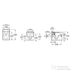 Roca Inspira Square Rimless fali wc,Onyx A346537640