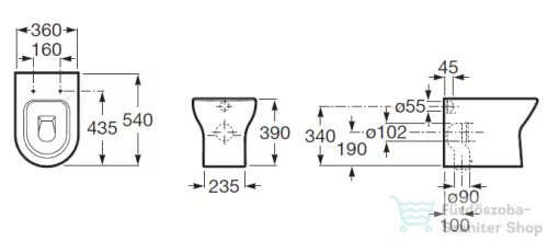 Roca Nexo Vario alsó/hátsó kifolyású álló WC 347615000