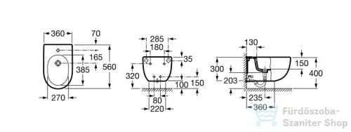 Roca Meridian fali bidé 357245000