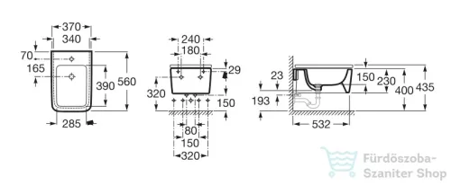 Roca Inspira Square fali bidé