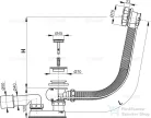 Alcaplast AUTOMATA KÁDSZIFON 1000 mm hosszú, króm  A55K-100