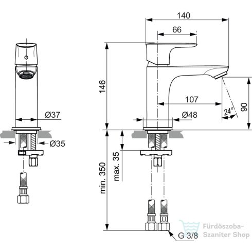 Ideal Standard CONNECT AIR mosdó csaptelep leeresztő nélkül,Magnetic grey A7010A5