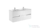 Roca Victoria-N 120x46 cm-es 4 fiókos dupla mosdó és alsószekrény kombináció,Magasfényű fehér A855830806
