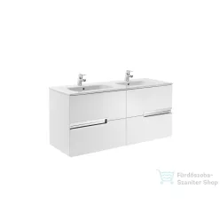   Roca Victoria-N 120x46 cm-es 4 fiókos dupla mosdó és alsószekrény kombináció,Magasfényű fehér A855830806