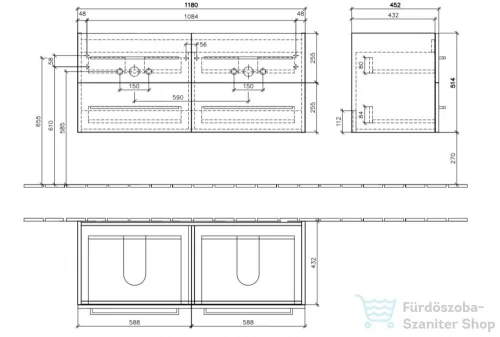 Villeroy & Boch Avento 120cm-es alsószekrény Nordic Oak színben A893 00 VJ ( A89300VJ )