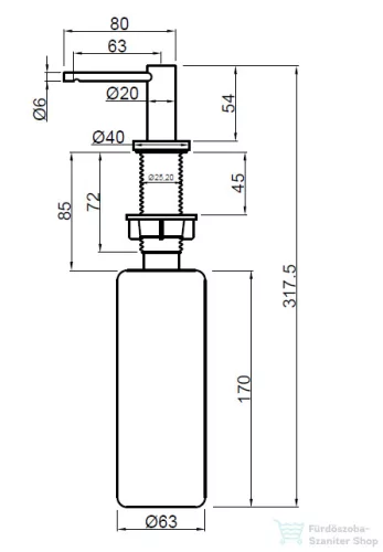 Invena ISSA mosogatószer adagoló,króm AA-23-001-J
