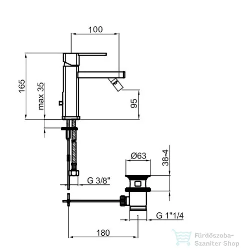 Webert Azeta New bidet csaptelep króm színben AA840101.015