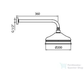 Webert 200mm-es fejzuhany zuhanykarral króm színben AC0014.015