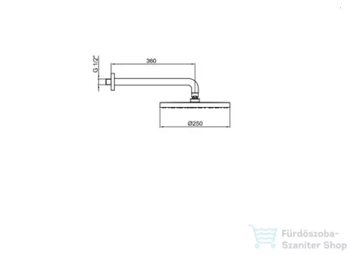 Webert SHOWER SET 250 mm-es kerek fejzuhany zuhanykarral, króm AC0398.015