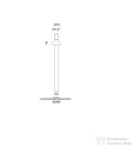 Webert ELIO STEEL 200 mm-es fejzuhany mennyezeti zuhanykarral, rozsdamentes acél AC1095.440
