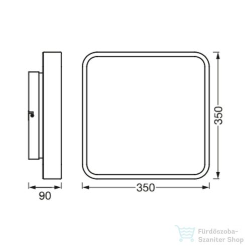 Sapho ORBIS BACKLIGHT Wifi-s mennyezeti világítás, 350x350mm, 2800lm, 28W, fehér (AC314090055)
