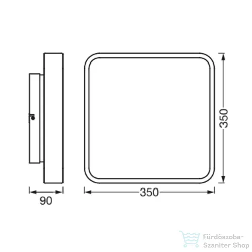 Sapho ORBIS BACKLIGHT Wifi-s mennyezeti világítás, 350x350mm, 2800lm, 28W, fekete (AC314100055)