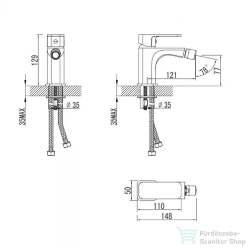 Wellis Cosmo bidé csaptelep ACS0203
