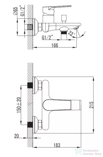 Wellis ASTI kád csaptelep, króm ACS0210