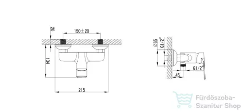 Wellis ASTI zuhany csaptelep, zuhanyszett nélkül, króm ACS0211