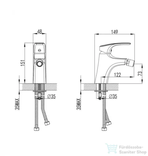 Wellis Bellini bidé csaptelep ACS0213