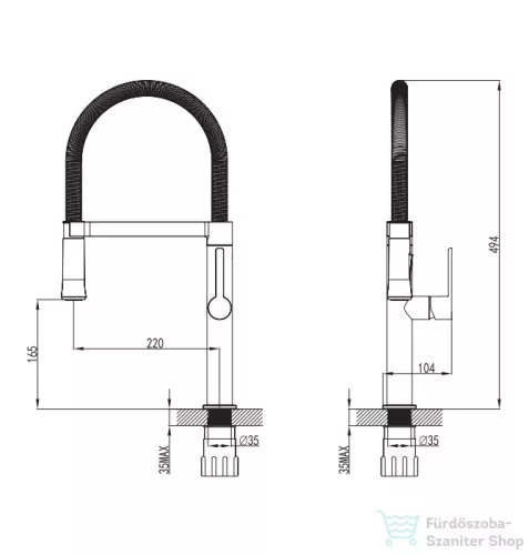 Wellis Spring kihúzható mosogató csaptelep ACS0217