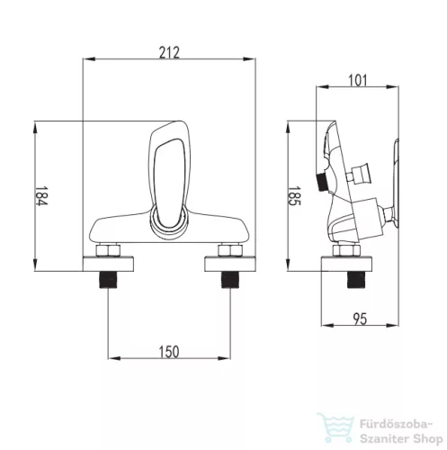 Wellis DIABLO kád csaptelep, króm ACS0222