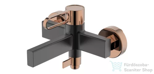 Wellis UMBRA kád csaptelep, matt fekete/rose gold ACS0308