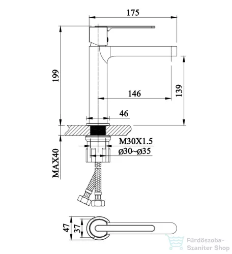 Wellis Vito mosdó csaptelep, brushed rosegold ACS0422