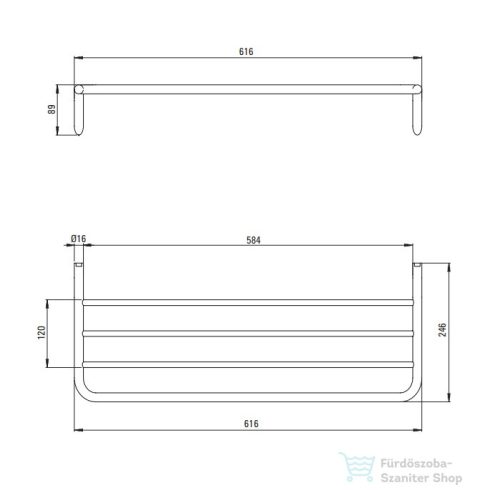 Deante SILIA polc bordázott, szálcsiszolt bronz ADI_C531