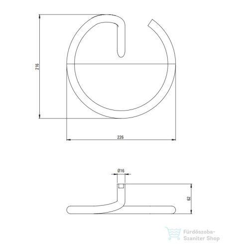 Deante SILIA törölköző akasztó kör, titanium ADI_D611