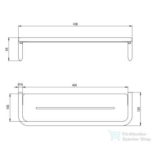 Deante SILIA fali polc ,szálcsiszolt acél  ADI_F511