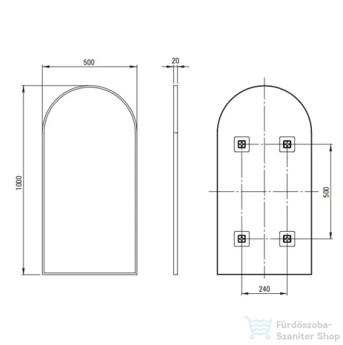 Deante SILIA fali tükör, szálcsiszolt arany ADI_R851
