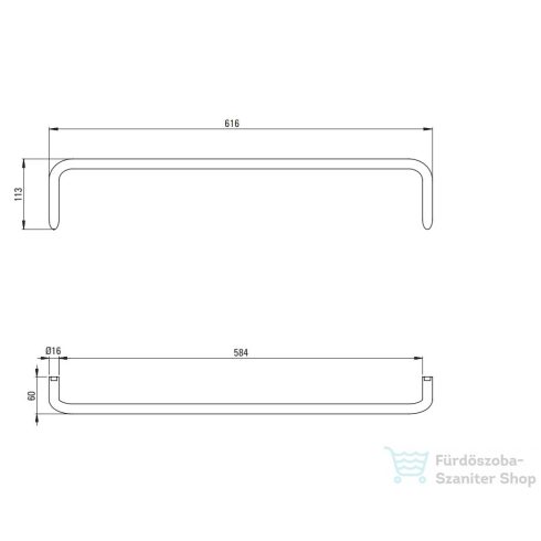 Deante Silia arany színű falra szerelhető törölközőtartó 615 mm ADI_Z621