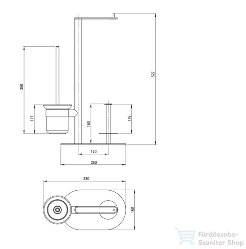 Deante ROUND 3-funkciós WC-papírtartó állvány, króm ADR_0732
