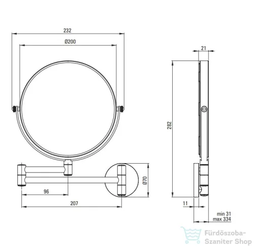 Deante ROUND kozmetikai tükör, króm ADR_0811