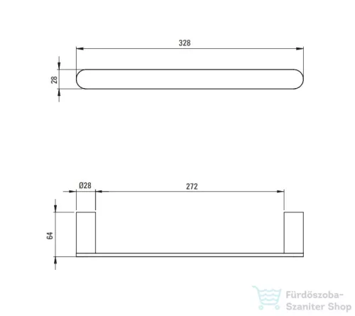 Deante ROUND törölközőtartó 30 cm, titanium ADR_D611