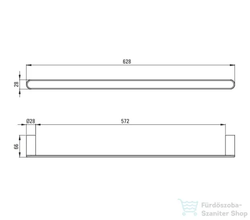 Deante ROUND törölközőtartó 60 cm, titanium ADR_D621