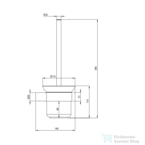 Deante ROUND WC-kefe fali, nero ADR_N711