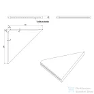 Sapho ABELINE rockstone sarokpolc, 200x12x200mm, matt fehér (AE200-0101)