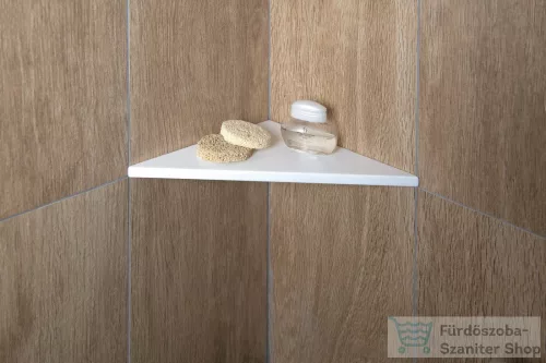 Sapho ABELINE rockstone sarokpolc, 200x12x200mm, matt fehér (AE200-0101)