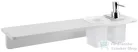 Sapho ABELINE rockstone polc, 2 furattal, 1 pohárral, 1 szappanadagolóval, 500x12x100mm, matt fehér (AE502-0101-02)