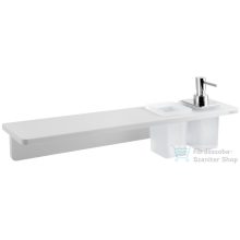   Sapho ABELINE rockstone polc, 2 furattal, 1 pohárral, 1 szappanadagolóval, 500x12x100mm, matt fehér (AE502-0101-02)
