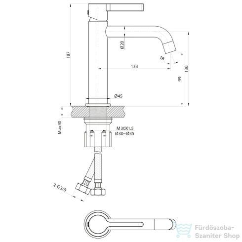 Sapho ICONIC mosdócsaptelep, króm (AF002)