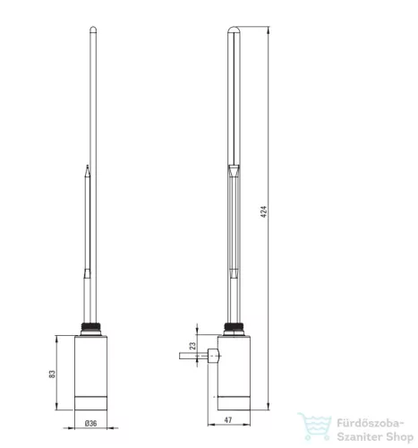 Deante SILIA fűtőpatron, 400W, matt bronz AGI_C401