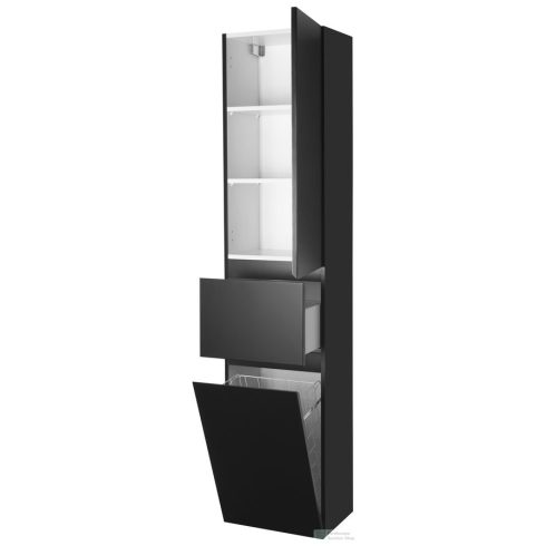 AQUALINE ALTAIR állószekrény, jobbos 40x184x31cm, matt fekete (AI685R)