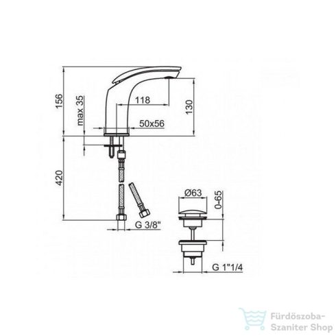 Webert Aria mosdócsaptelep, click-clack leeresztővel, króm AI830101.015