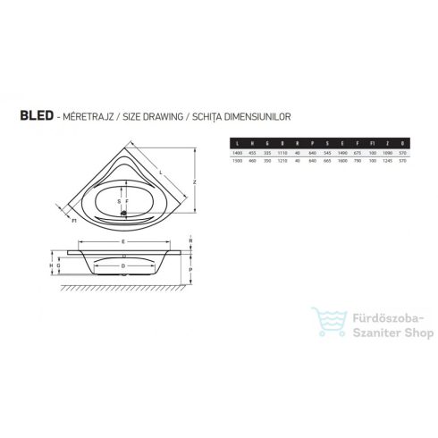 Wellis Bled 140x140 akril sarokkád AK00549