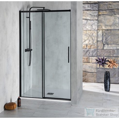 Sapho POLYSAN ALTIS LINE zuhanyajtó, 1200mm, matt fekete, transzparent üveg (AL3012B)