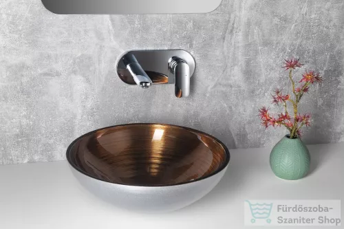 Sapho MURANO WENGE üvegmosdó, átm:40x14cm, wenge (AL5318-66)