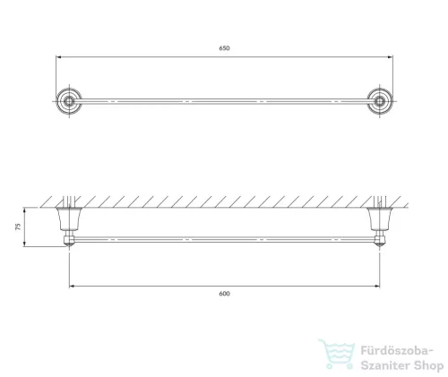 Omnires ART LINE 65 cm-es törölközőtartó, szálcsiszolt bronz AL53216BR