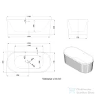 Invena GLAMOUR  struktúrált 170x80 szabadon álló kád, fehér AN-01-120-M