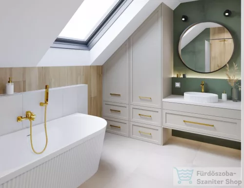 Invena GLAMOUR struktúrált 170x80 falhoz illeszthető szabadon álló kád, fehér, balos AN-02-12L-M