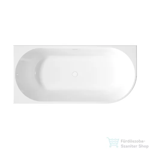 Invena GLAMOUR struktúrált 170x80 falhoz illeszthető szabadon álló kád, fehér, balos AN-02-12L-M