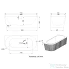 Invena GLAMOUR struktúrált 170x80 falhoz illeszthető szabadon álló kád, fehér, jobbos AN-02-12P-M